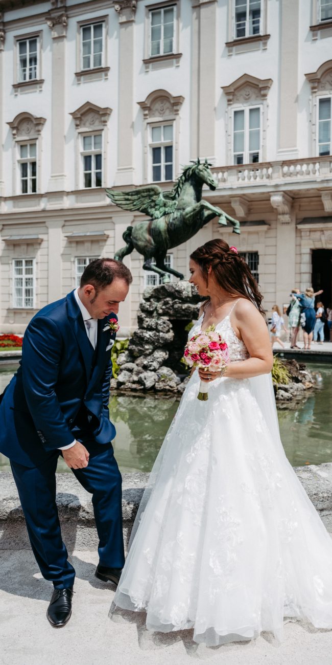 Hochzeit von Insa und Alexander aus Würzburg im Marmorsaal vom Schloss Mirabell in Salzburg