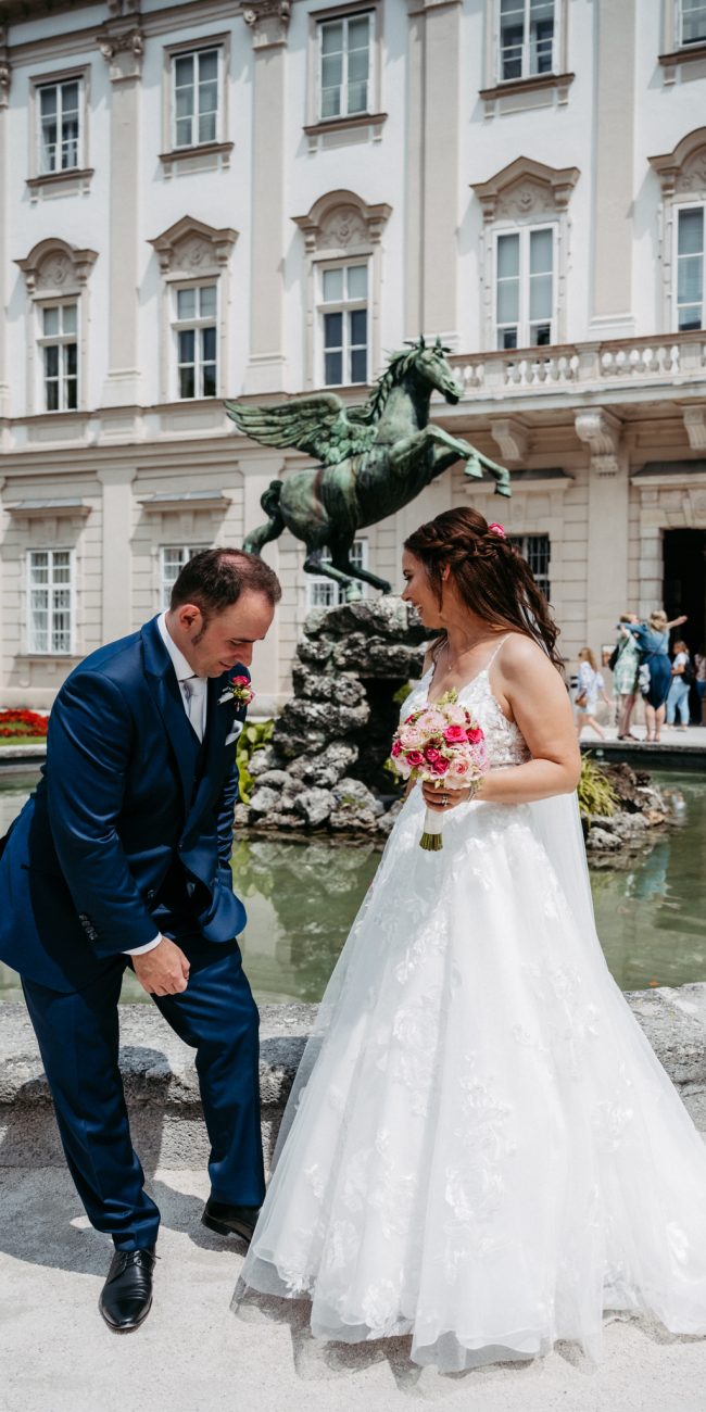 Hochzeit von Insa und Alexander aus Würzburg im Marmorsaal vom Schloss Mirabell in Salzburg